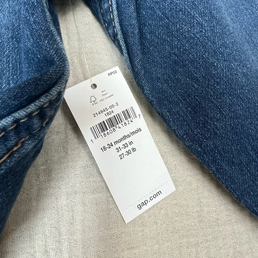 NWT Gap Dark Denim Jacket Toddler 18-24 months